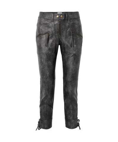 Isabel Marant Étoile Cindy Lace-up Cropped Straight-leg Pants In Black