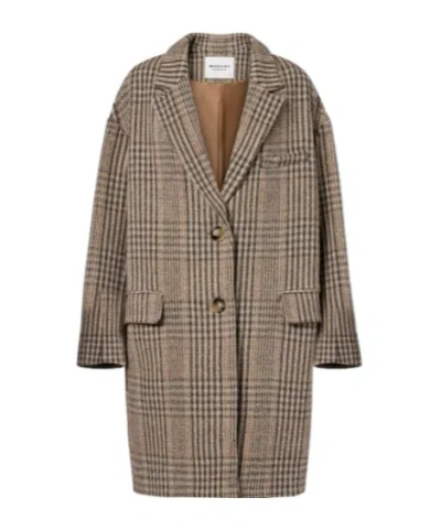 Isabel Marant Étoile Classic Checkered Coat In Gray