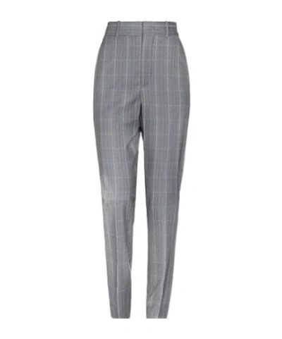 Isabel Marant Étoile Classic Plaid Wool Trousers In Gray