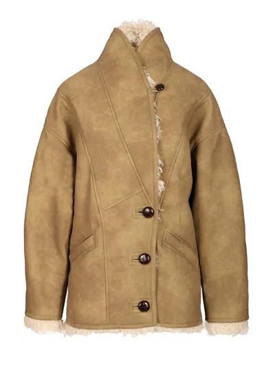 Isabel Marant Étoile Clea-gc Coats Brown In Neutral