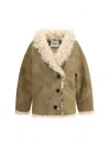 Isabel Marant Étoile Clea Shearling-effect Faux Fur Coat In Green