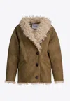 Isabel Marant Étoile Clea Shearling Jacket In Brown