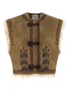 Isabel Marant Étoile Isabel Marant Etoile Clemencia Suede Short Vest With Shearling Lining