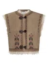 Isabel Marant Étoile Clemencia Suede Short Vest With Shearling Lining Clothing In Brown