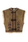 Isabel Marant Étoile Isabel Marant Etoile Clemencia Suede Short Vest With Shearling Lining In Brown