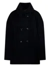 Isabel Marant Étoile Double-breasted Coat With Wide Collar And Pockets In Black