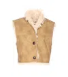 Isabel Marant Étoile Shearling Faux Leather Clara Gilet In Brown