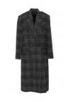 Isabel Marant Étoile Womens Grey Lexana Double-breasted Wool Coat In Brown