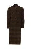 Isabel Marant Étoile Checked Double-breasted Lapel Coat In Black