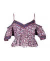 Isabel Marant Étoile Garuva Cold-shoulder Cropped Printed Cotton-voile Top In Multicolor