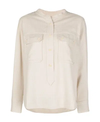 Isabel Marant Étoile Collarless Buttoned Shirt In White