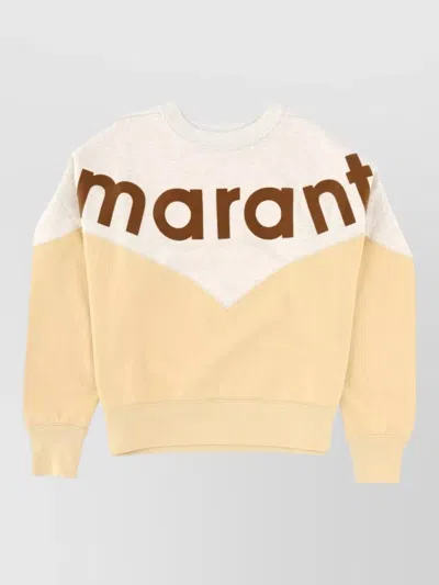 Isabel Marant Étoile Color Block Crew Neck Knit Sweater In Yellow