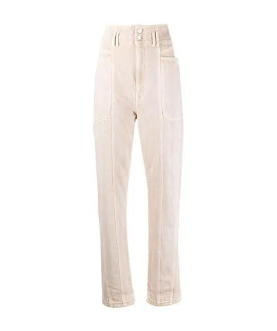 Isabel Marant Étoile Color Stitching Jeans In Nude