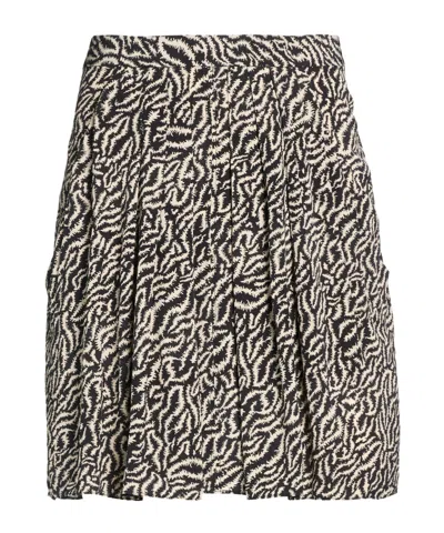 Isabel Marant Étoile Colorblock Flared Skirt In Black