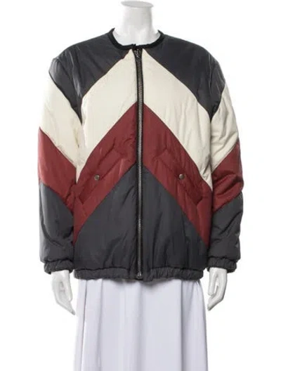 Pre-owned Isabel Marant Étoile Colorblock Pattern Bomber Jacket In Black