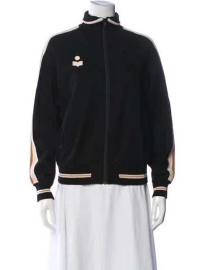 Pre-owned Isabel Marant Étoile Colorblock Pattern Bomber Jacket In Black