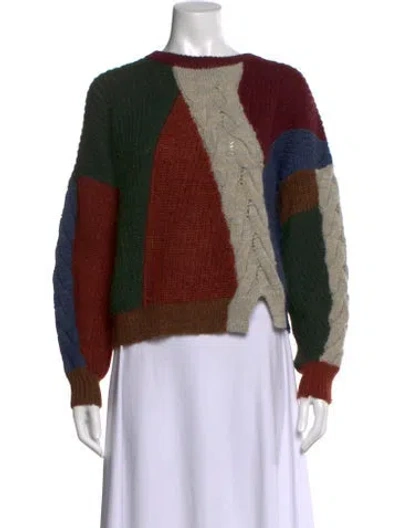 Pre-owned Isabel Marant Étoile Colorblock Pattern Crew Neck Sweater In Orange
