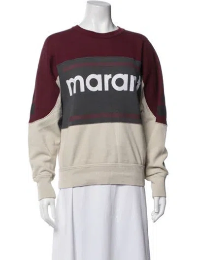 Pre-owned Isabel Marant Étoile Colorblock Pattern Crew Neck Sweatshirt In Red