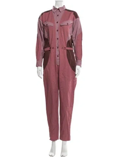 Pre-owned Isabel Marant Étoile Colorblock Pattern Jumpsuit In Pink
