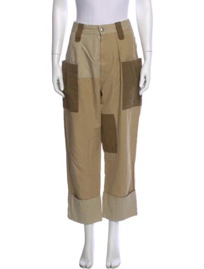 Pre-owned Isabel Marant Étoile Colorblock Pattern Wide Leg Pants In Neutral