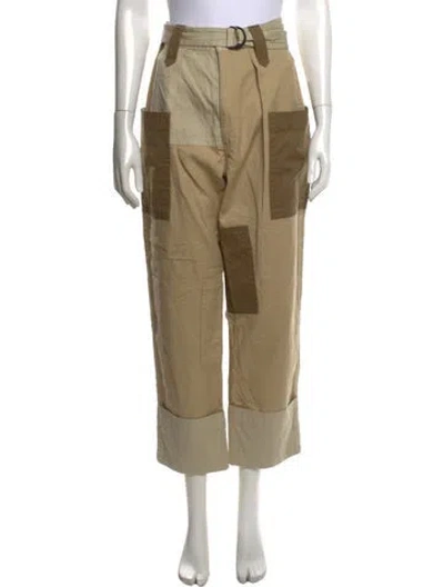 Pre-owned Isabel Marant Étoile Colorblock Pattern Wide Leg Pants In Neutrals