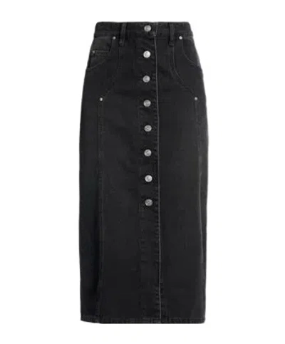 Isabel Marant Étoile Colorful Denim Midi Skirt In Black