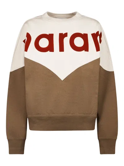 Isabel Marant Étoile Colour-block Logo Sweatshirt In Brown
