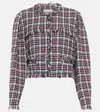 Isabel Marant Étoile Cotton-blend Tweed Jacket In Midnight/red