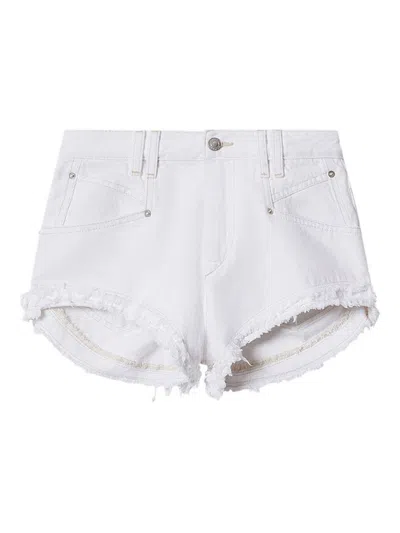 Isabel Marant Étoile Cotton Denim Mini Shorts In White
