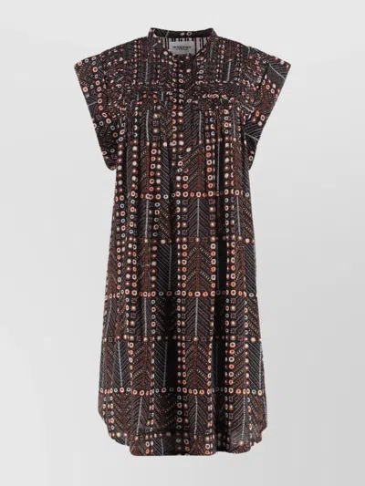 Isabel Marant Étoile Leazali Pintucked Printed Cotton-voile Mini Dress In Multi