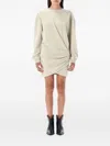 Isabel Marant Étoile Mini Dress With Draped Detail And Long Sleeves In Neutral