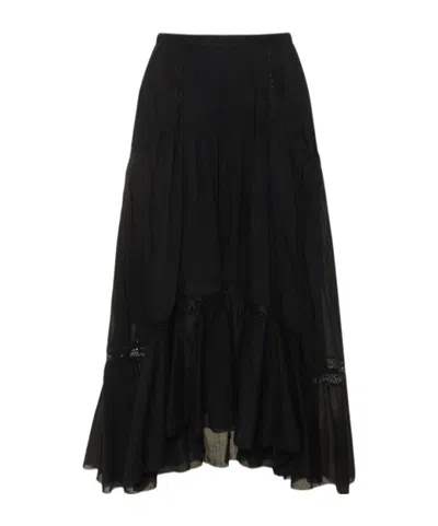 Isabel Marant Étoile Cotton Midi Skirt In Black