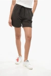 Isabel Marant Etoile Cotton Miriana Shorts With Velvet Monogram In Black