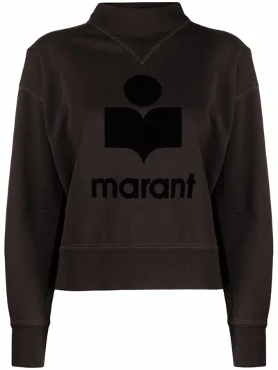 Isabel Marant Étoile Cotton Moby-ga Sweatshirt With Front Printed Logo In Grey