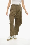 Isabel Marant Etoile Cotton Rebecca Cargo Pants With Industrial Belt In Green