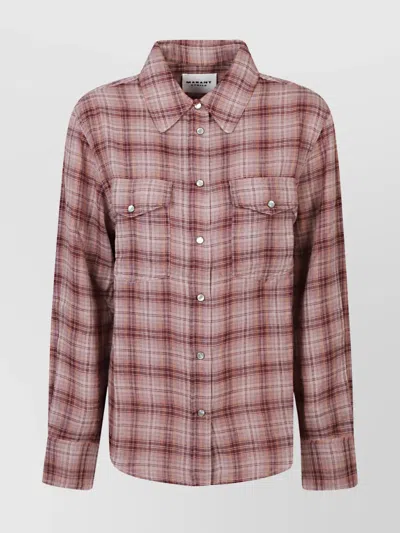 ISABEL MARANT ÉTOILE COTTON SHIRT WITH CHEST POCKETS AND PLAID
