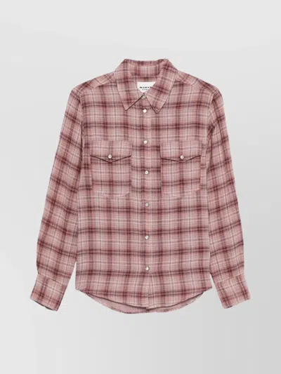 ISABEL MARANT ÉTOILE COTTON SHIRT WITH PLAID DESIGN AND POCKETS