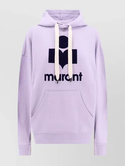 Isabel Marant Étoile Mansel Cotton Sweatshirrt With Flocked Logo In Purple