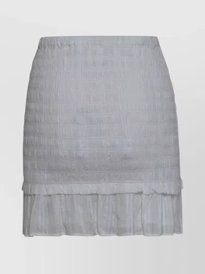 Isabel Marant Étoile Cotton Tiered Miniskirt Ruffled Hem In Gray