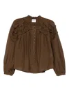 Isabel Marant Étoile Cotton Voile Blouse In Brown