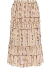 Isabel Marant Étoile Tiered Ruffled Skirts In Printed Lightweight Fabric In Neutrals