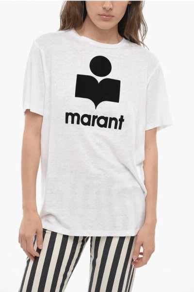 Isabel Marant Etoile Cotton Zewel T-shirt With Flocked Logo In White