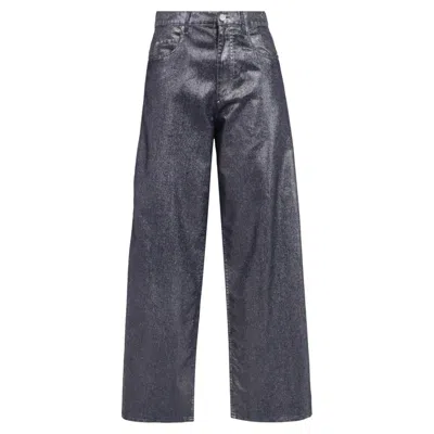 Pre-owned Isabel Marant Etoile Cover High-rise Wide-leg Jeans In Silver Cotton In Black