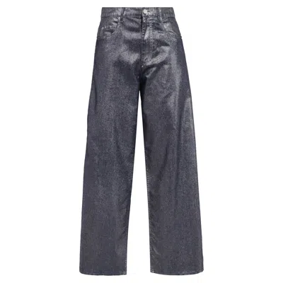 Isabel Marant Etoile Cover High-rise Wide-leg Jeans In Silver Cotton In Gray