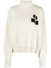 Isabel Marant Étoile Nash Intarsia Cotton And Wool-blend Turtleneck Sweater In Neutrals