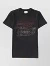 Isabel Marant Étoile Crew Neck Graphic Print Short Sleeve Top In Black
