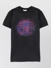 Isabel Marant Étoile Crew Neck Graphic Print Short Sleeve Top In Black