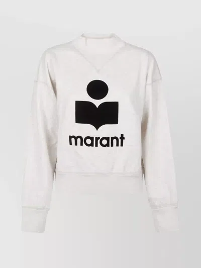 Isabel Marant Étoile Crew Neck Jersey Sweatshirt With Mélange Effect In White