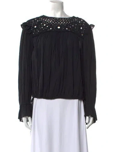Pre-owned Isabel Marant Étoile Crew Neck Long Sleeve Blouse In Black