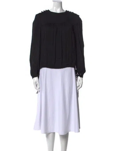 Pre-owned Isabel Marant Étoile Crew Neck Long Sleeve Blouse In Black
